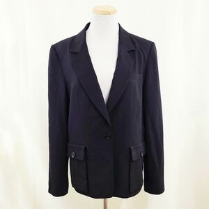 Herve Leger black wool blazer jacket Office Professional Women's